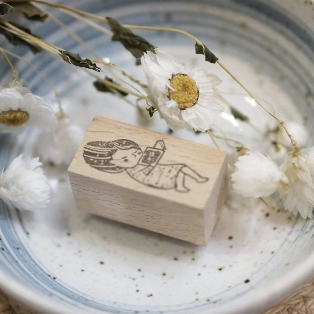 Black Milk Project Rubber Stamp - Engawa (Girl Reading)