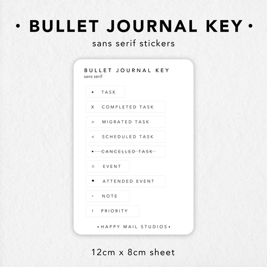 Bullet Journal Key Stickers for your planner