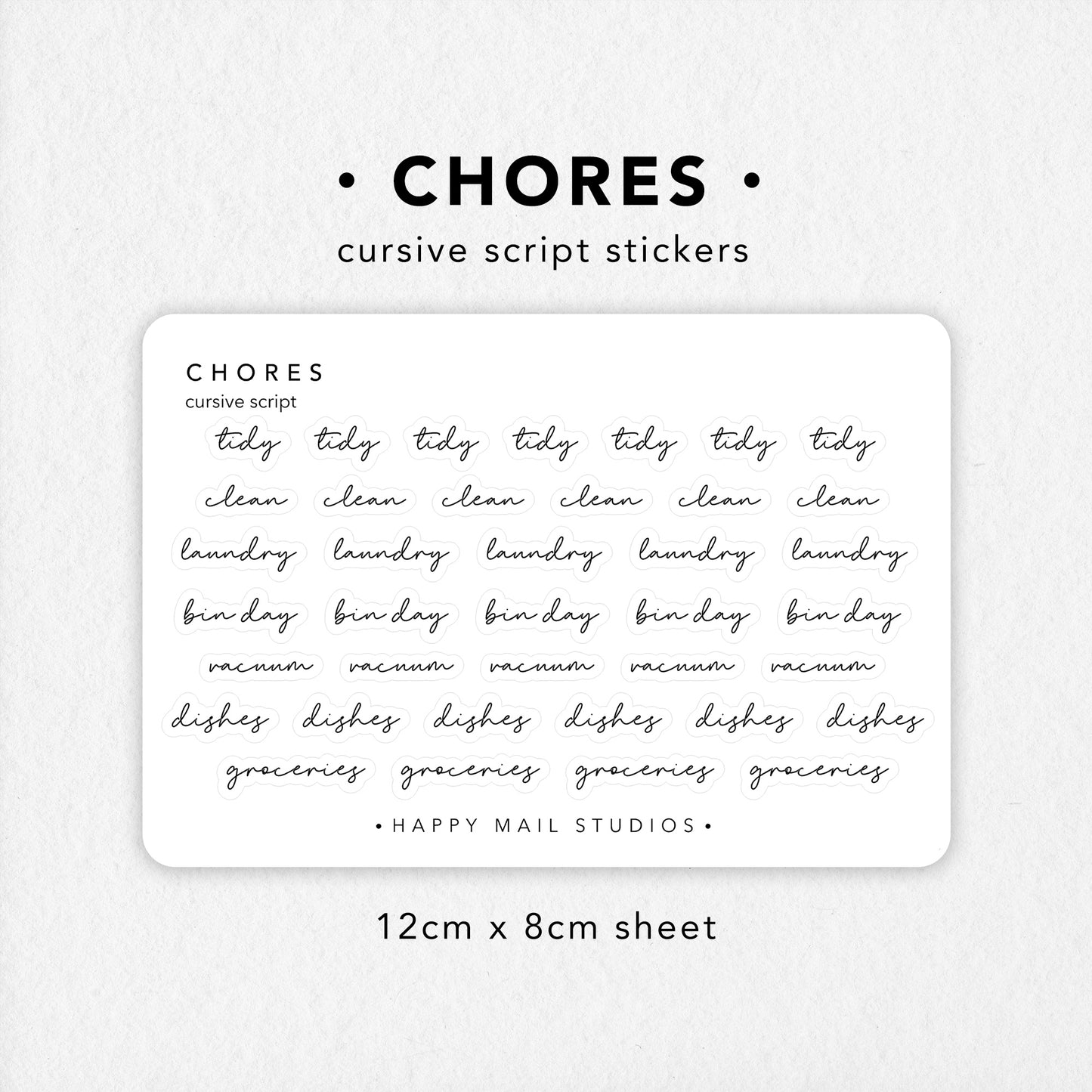 Chores stickers to customise your planners and bullet journals