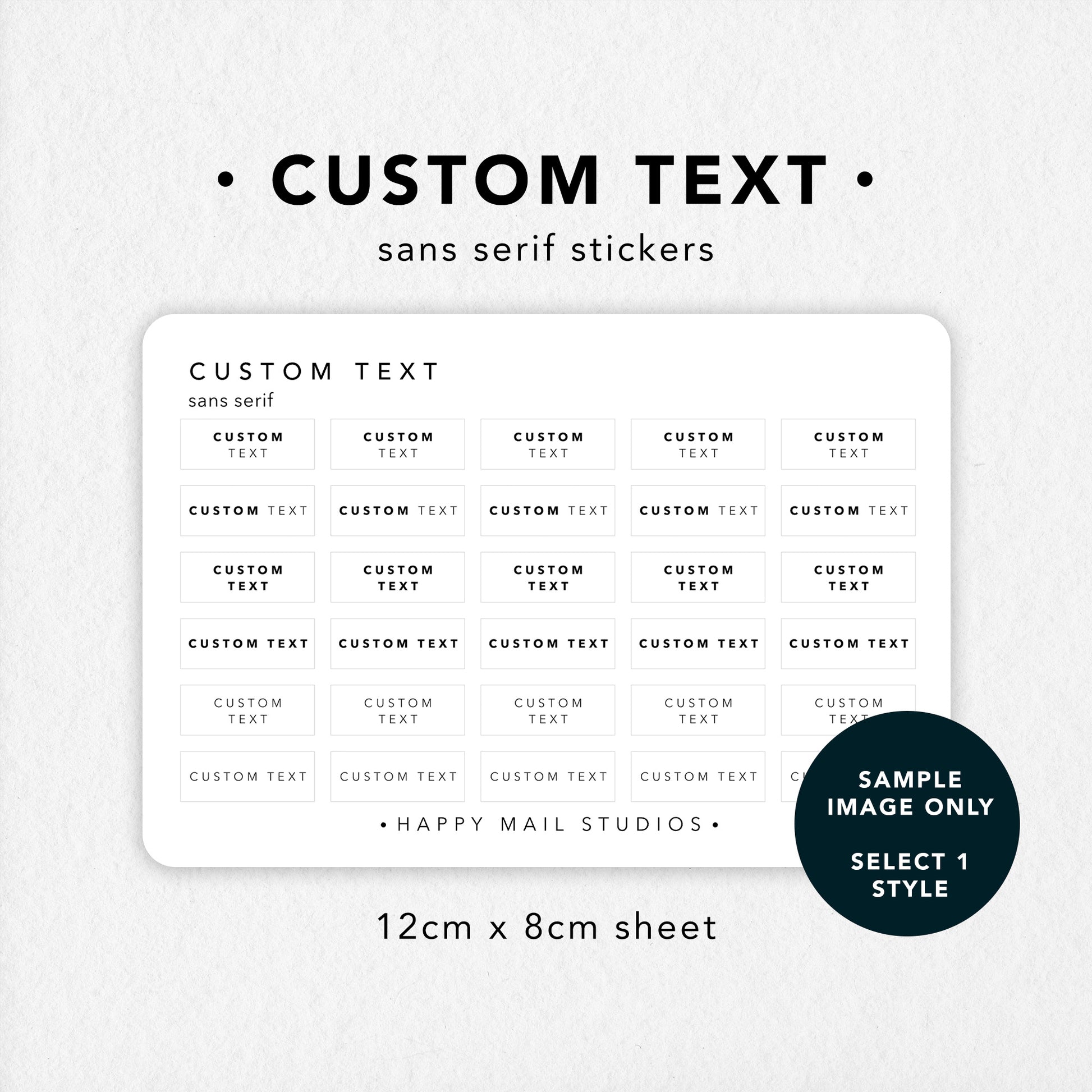 Personalise stickers for your planner or journal with custom text. Sans Serif font style is great for minimal details. Available in Washi or Premium Transparent sticker paper.