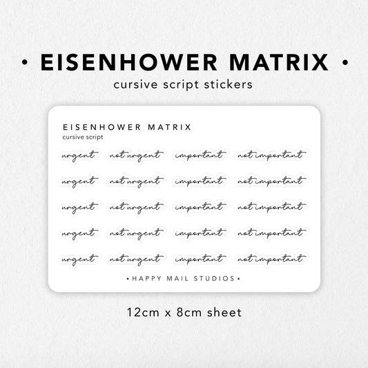 Eisenhower Matrix stickers to customise your planners and bullet journals