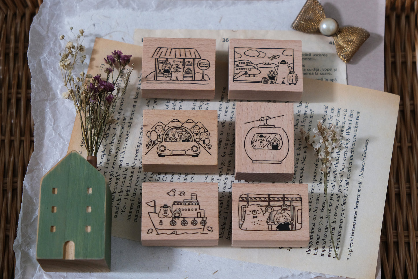 Eileen Tai Rubber Stamp | Bear & Girl: Travel Together - Train Ride