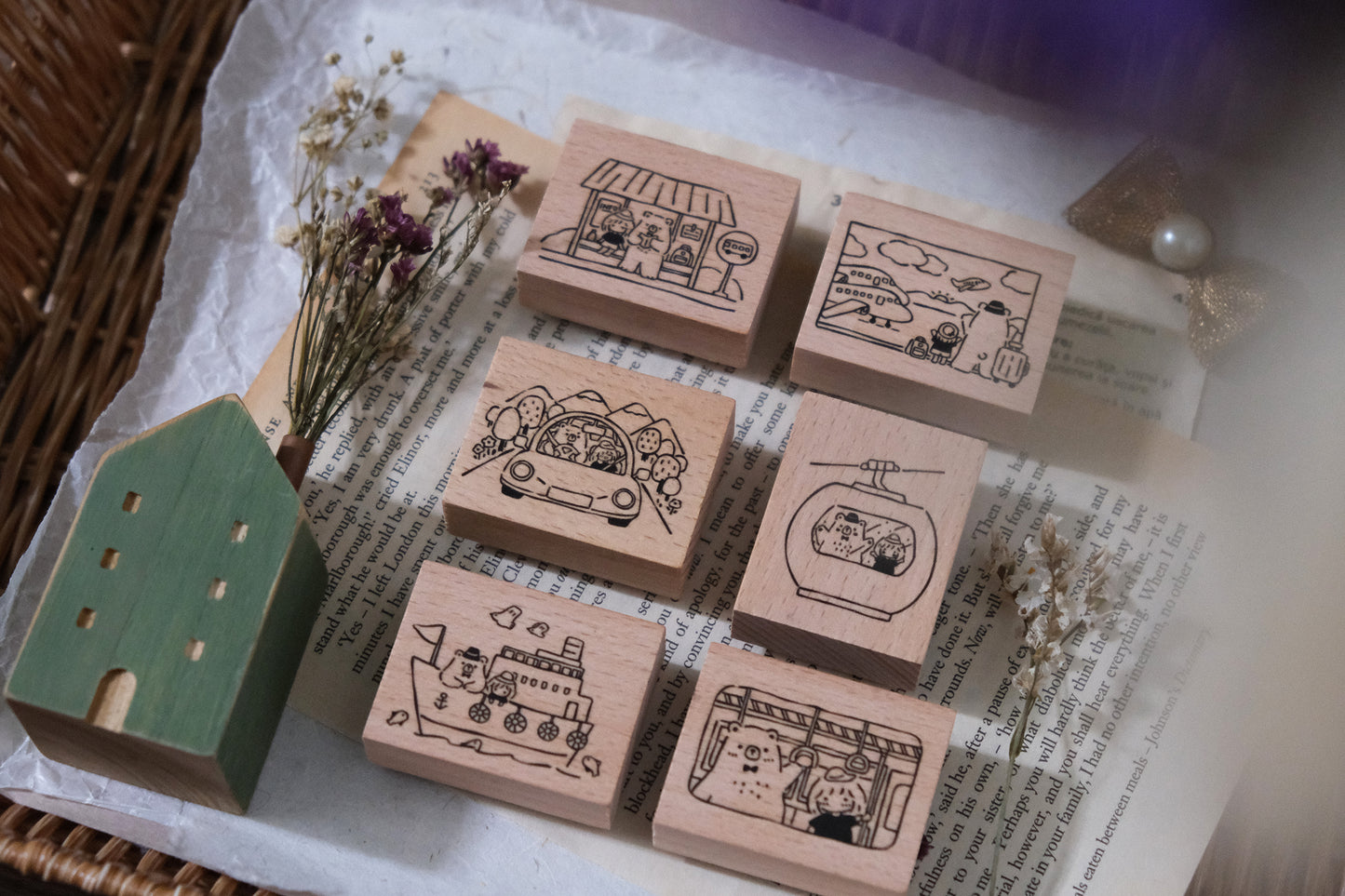 Eileen Tai Rubber Stamp | Bear & Girl: Travel Together - Train Ride