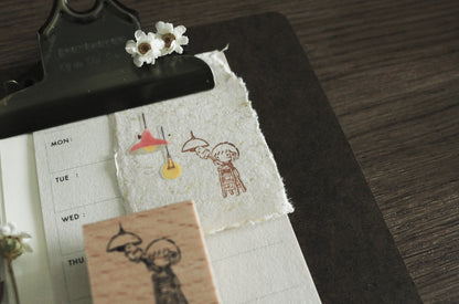 Eileen Tai Rubber Stamp | Mini Girls: At Home - Dusting