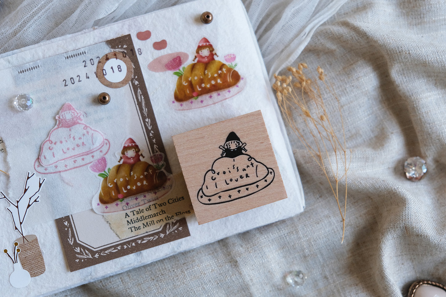 Eileen Tai Rubber Stamp - Croissant Lover