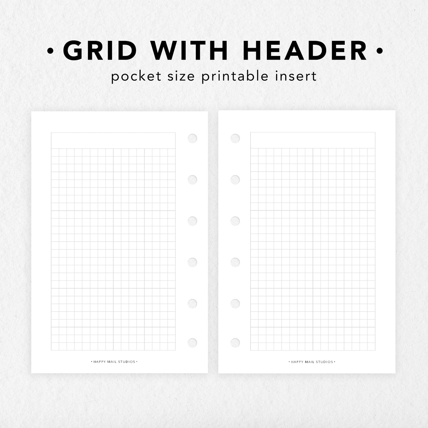 Printable Grid with Header Inserts