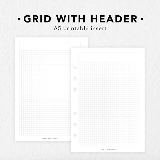 Printable Grid with Header Inserts