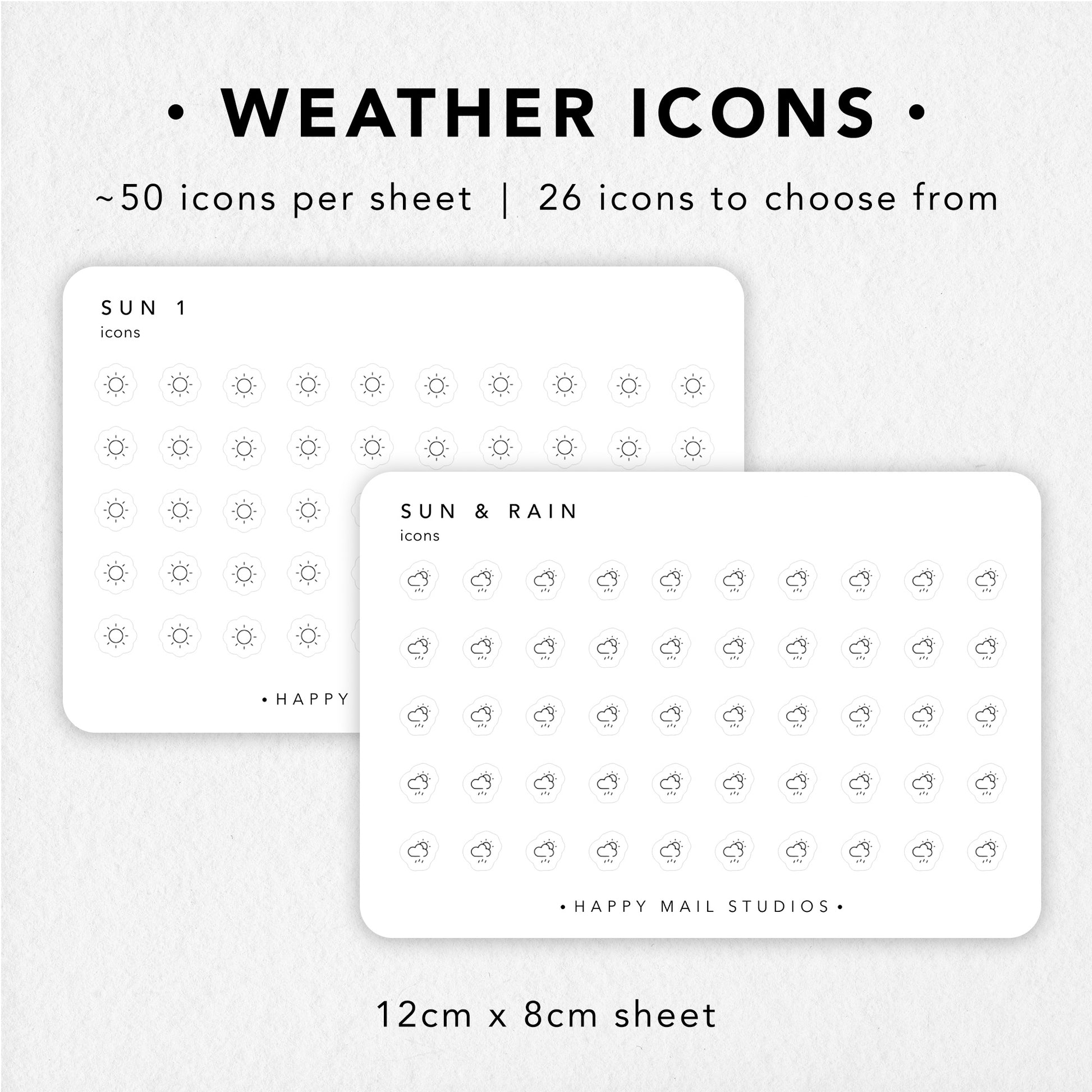 Weather icons stickers to customise your planners and bullet journals