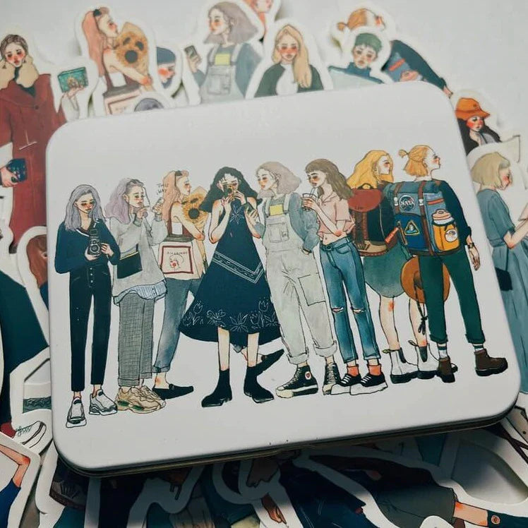 La Dolce Vita Sticker Set With Tin Box (Die Cut) - Bon Voyage