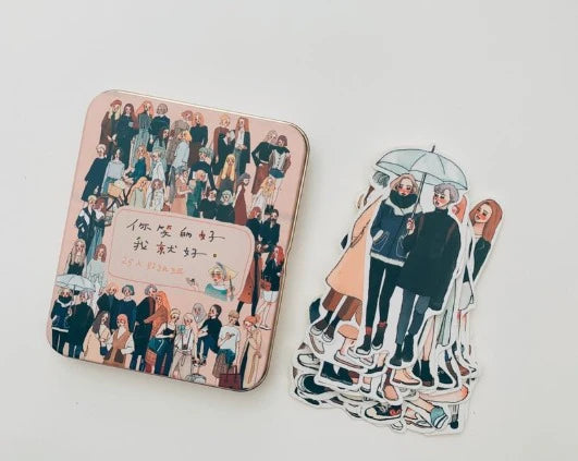 La Dolce Vita Sticker Set With Tin Box (Die Cut) - You And Me