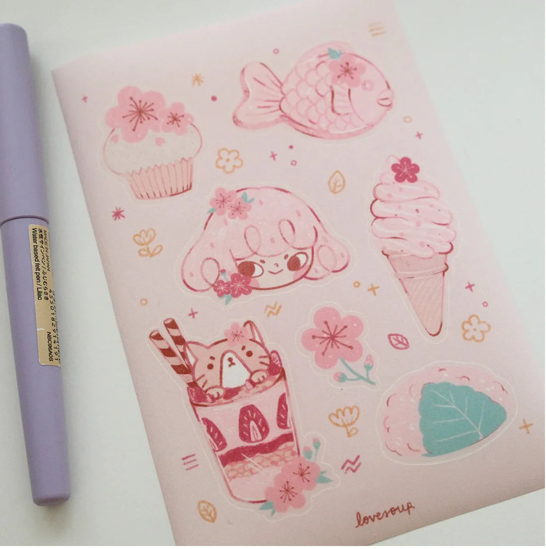 Lovesoup Sticker Sheet - Cherry Blossom