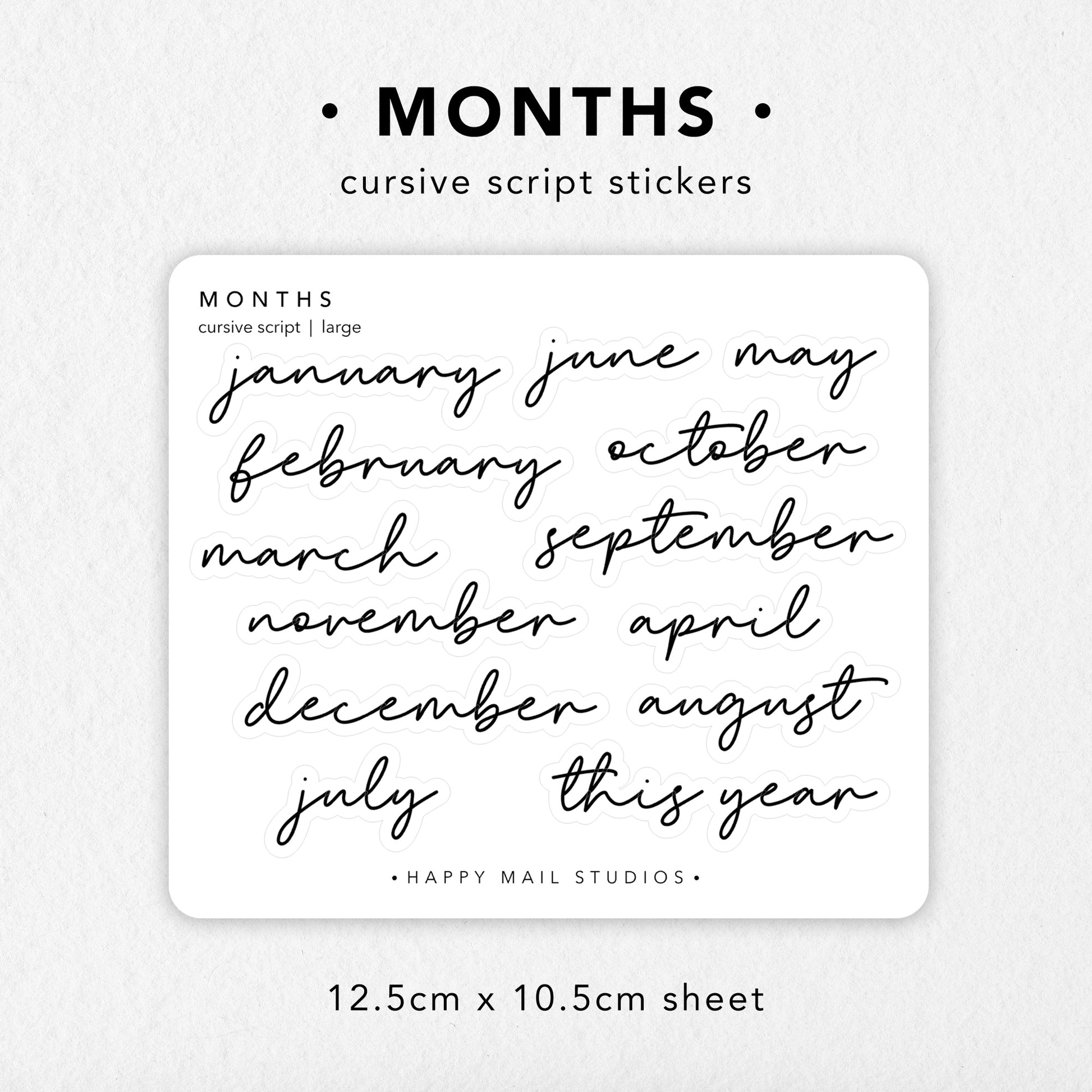 Month stickers to customise your planners and bullet journals