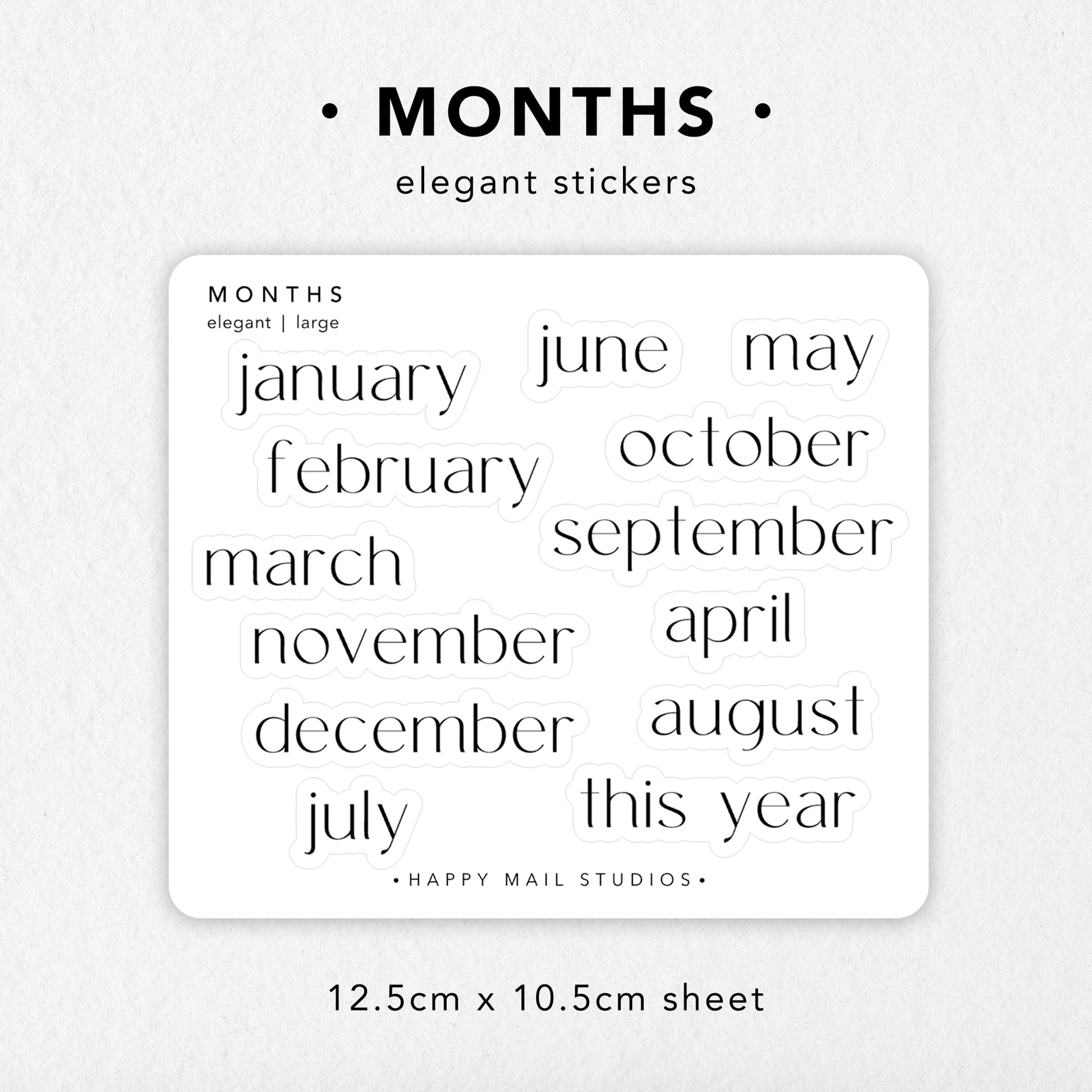 Month stickers to customise your planners and bullet journals