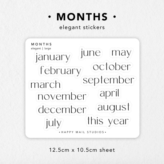 Month stickers to customise your planners and bullet journals