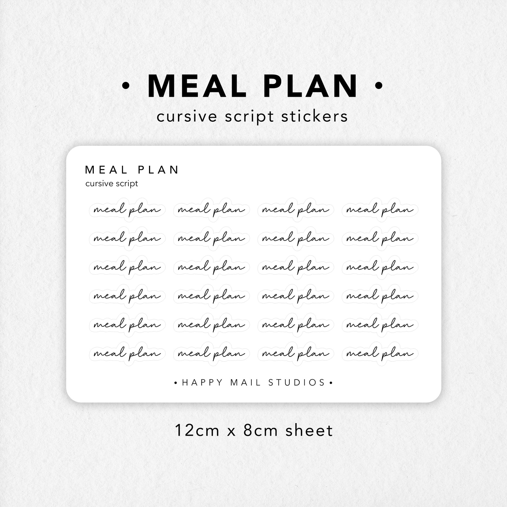 Meal plan stickers to customise your planners and bullet journals