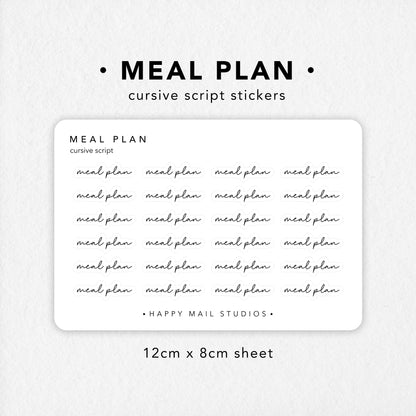 Meal plan stickers to customise your planners and bullet journals