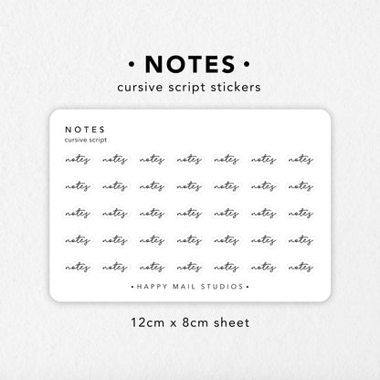 Notes stickers to customise your planners and bullet journals