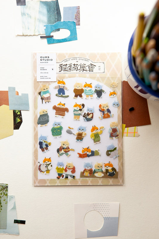 OURS Sticker Sheet - Cats Gathering