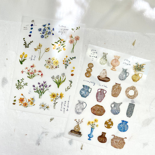 Pion Transfer Sticker Sheet - Floral