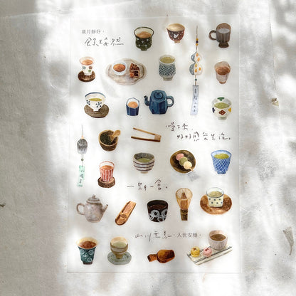 Pion Transfer Sticker Sheet - Tea House