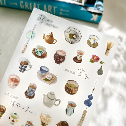 Pion Transfer Sticker Sheet - Tea House