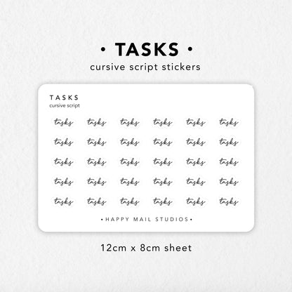 Tasks stickers to customise your planners and bullet journals