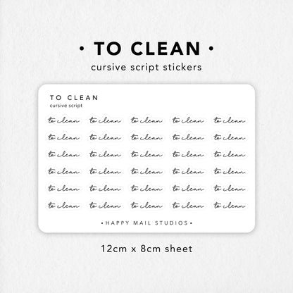 To Clean Cursive Script Stickers