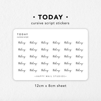 Today stickers to customise your planners and bullet journals