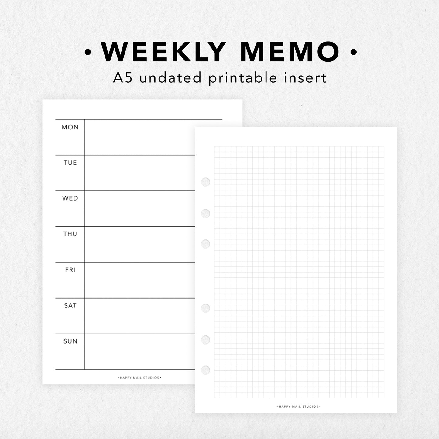 Printable Weekly Memo Inserts