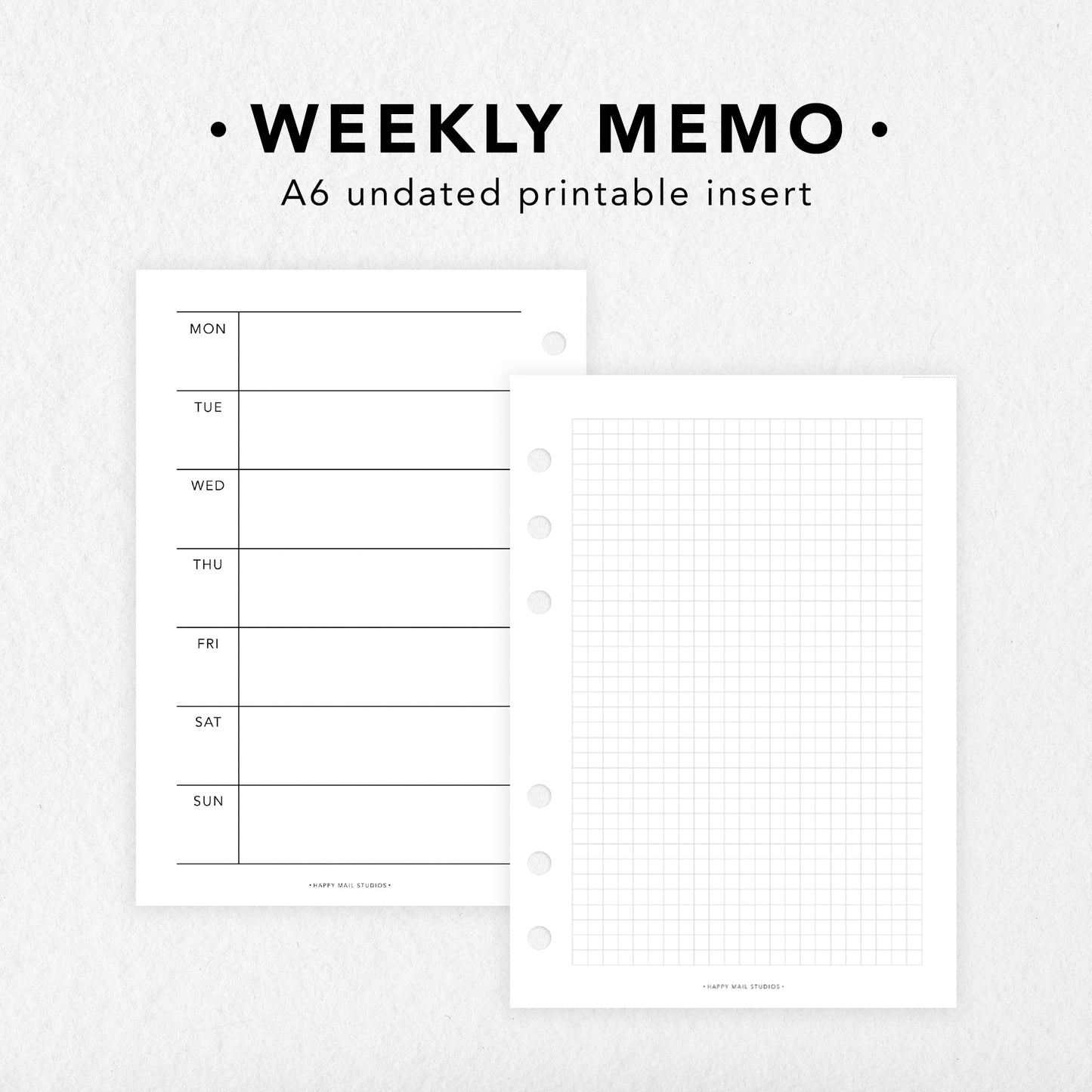 Printable Weekly Memo Inserts