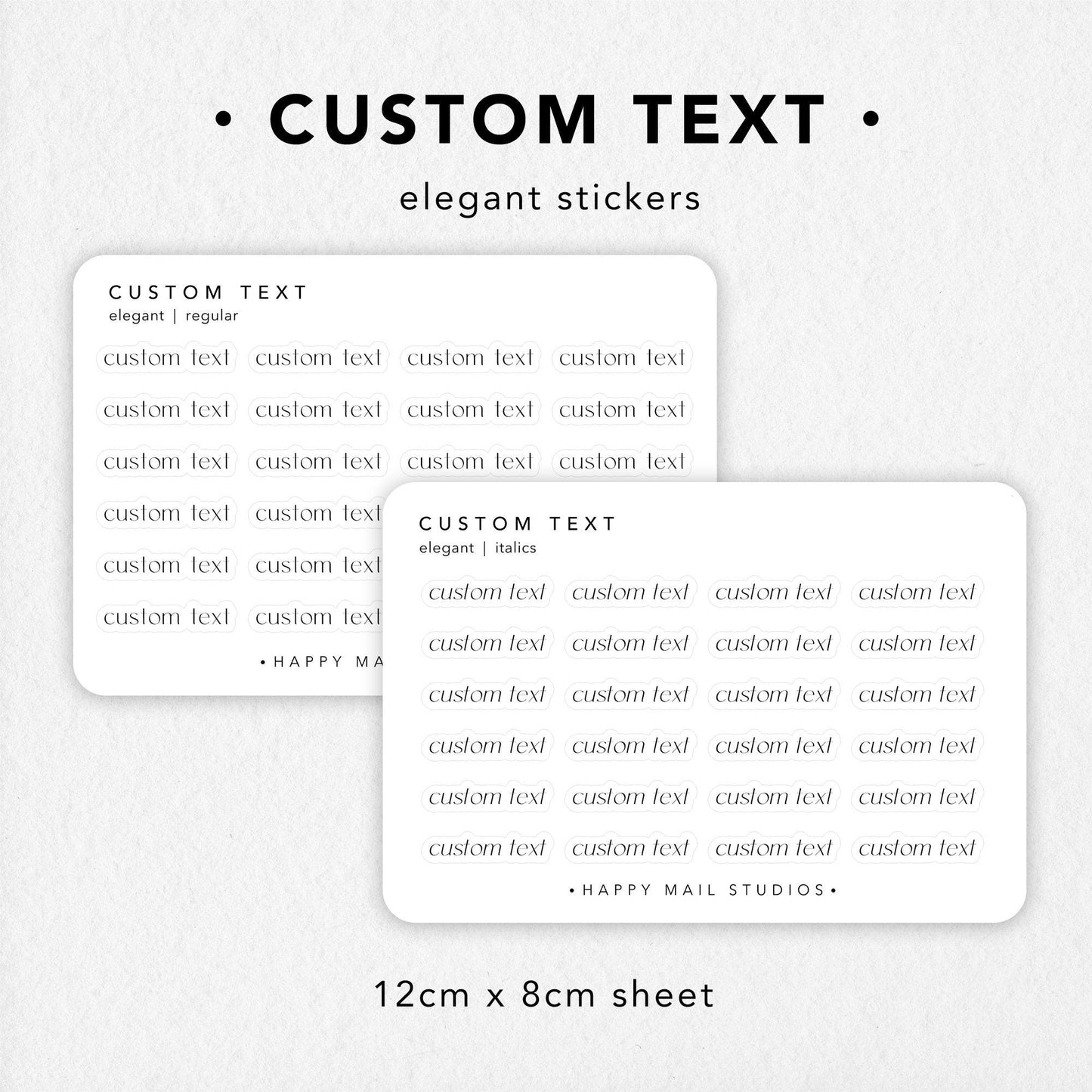 Custom Text Elegant Stickers