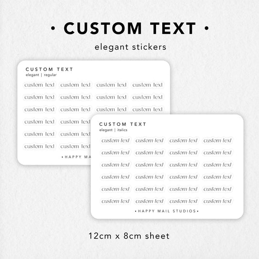 Custom Text Elegant Stickers