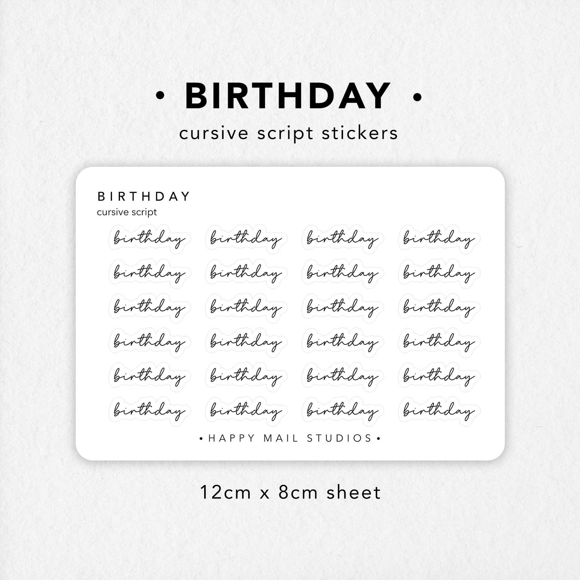 Birthday stickers to customise your planners and bullet journals