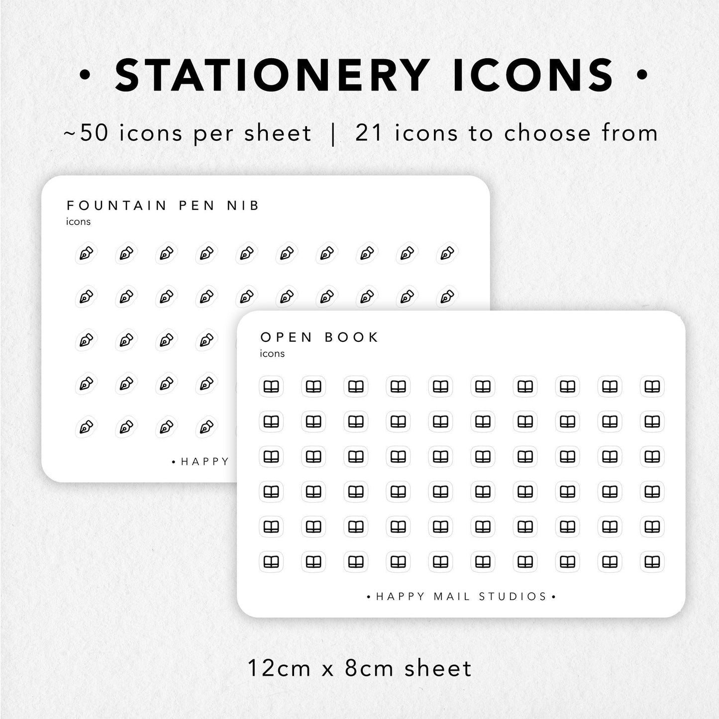 Stationery icons stickers to customise your planners and bullet journals